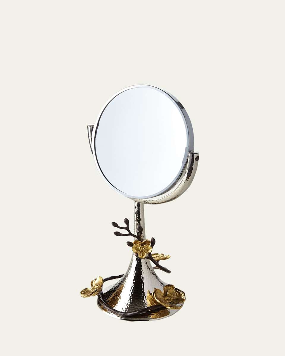 Gold Orchid Vanity Mirror
